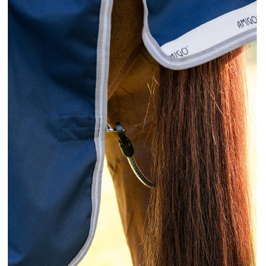 Couverture Horseware Amigo 1200D Turnout 50g Marine / gris titane / argent Bleu marine