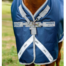 Couverture Horseware Amigo 1200D Turnout 0g Marine / gris titane / argent Bleu marine