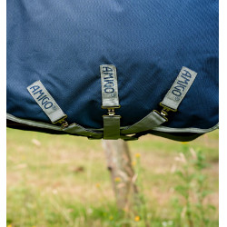 Couverture Horseware Amigo 1200D Turnout 0g Marine / gris titane / argent Bleu marine