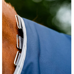Couverture Horseware Amigo 1200D Turnout 0g Marine / gris titane / argent Bleu marine