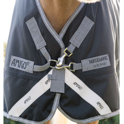 Horseware Amigo 1200D Poney Turnout 50g deken Zwart / titaniumgrijs / zilver