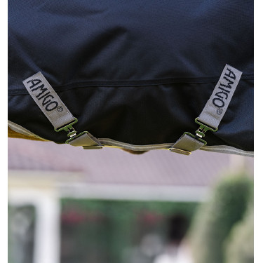 Couverture Horseware Amigo 1200D Poney Turnout 50g Noir / gris titane / argent Couverture Horseware Amigo 1200D Poney Turnout 50g Noir / gris titane / argent