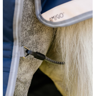 Couverture Horseware Amigo 1200D Plus Poney Turnout 50g Marine / gris titane / argent Bleu marine