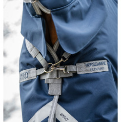 Couverture Horseware Amigo 1200D Integrated Turnout 50g Marine / gris titane / argent Bleu marine