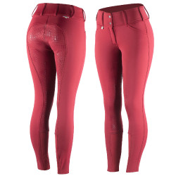 Thermobroek Grand Prix Horze met silicone zitvlak dames Diep rood