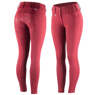 Thermobroek Grand Prix Horze met silicone zitvlak dames Diep rood