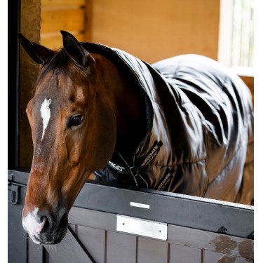 Couverture d'écurie Horseware Amigo Ripstop Insulator Plus 200g Noir / noir / argent