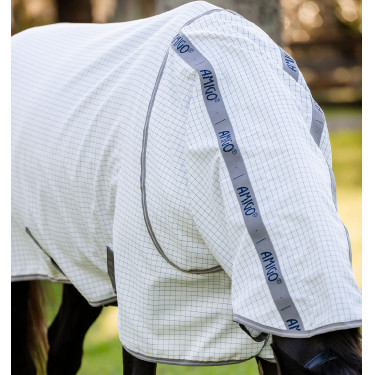 Couverture anti-mouches Horseware Amigo Summer Plus Carreaux marine / gris titanium / argent Motifs