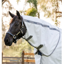Couverture anti-mouches Horseware Amigo Summer Plus Carreaux marine / gris titanium / argent Motifs