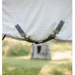 Couverture anti-mouches Horseware Amigo Summer Plus Carreaux marine / gris titanium / argent Motifs