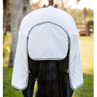 Couverture anti-mouches Horseware Amigo Summer Plus Carreaux marine / gris titanium / argent Motifs