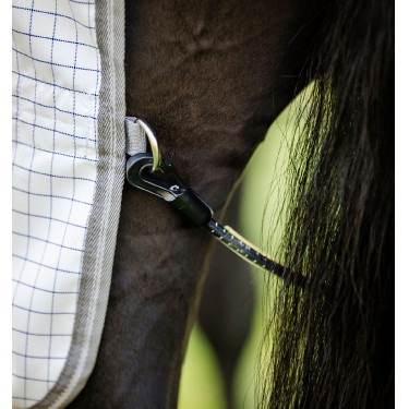Couverture anti-mouches Horseware Amigo Summer Plus Carreaux marine / gris titanium / argent Motifs