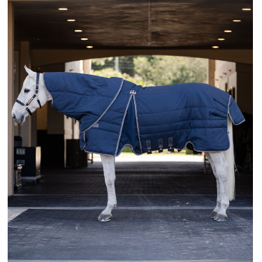 Couverture Horseware Rambo Optimo Stable Plus 400g Marine / orage / gris argent Bleu marine