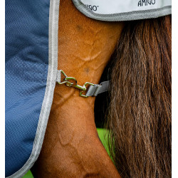 Couverture Horseware Amgio 1200D Plus Turnout Bundle 50g 100g et 200g Marine / gris titane / argent Bleu marine