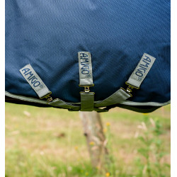 Couverture Horseware Amgio 1200D Plus Turnout Bundle 50g 100g et 200g Marine / gris titane / argent Bleu marine