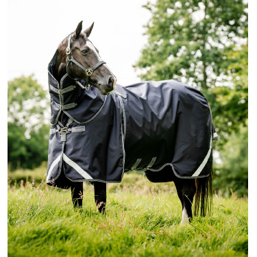 Couverture Horseware Rambo Optimo Plus Turnout 0g 1000D Marine / orage / gris argent Bleu marine