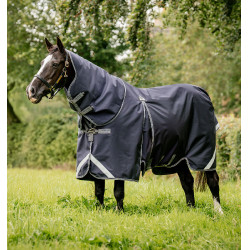 Couverture Horseware Rambo Optimo Plus Turnout 0g 1000D Marine / orage / gris argent Bleu marine