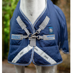 Couverture d'extérieur Horseware Rhino® Plus Poney 250g 1000D Noir / gris titane / bleu classique