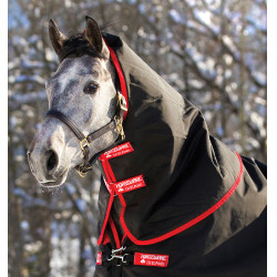Couvre-cou Horseware 250g pour couverture Rambo Supreme 1680D Noir / rouge
