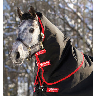 Couvre-cou Horseware 250g pour couverture Rambo Supreme 1680D Noir / rouge