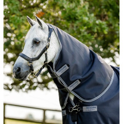 Couvre-cou Horseware 150g pour couverture Rambo Supreme 1680D Marine / orage / gris argent Bleu marine