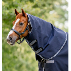 Couvre-cou Horseware 150g pour couverture Rambo Supreme 1680D Marine / orage / gris argent Bleu marine