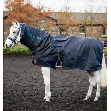 Deken voor het rijden Horseware Rambo Mack in a Sack Marine / bordeaux Blauw