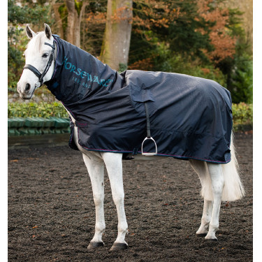 Couverture pour monter Horseware Rambo Mack in a Sack Marine / bordeaux Bleu