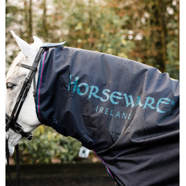Deken voor het rijden Horseware Rambo Mack in a Sack Marine / bordeaux Blauw