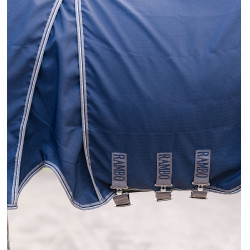 Couverture de box Horseware Rambo Optimo 0g Marine / orage / gris argent Bleu marine