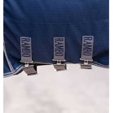 Boxdeken Horseware Rambo Optimo 0g Marine / onweer / zilvergrijs Marineblauw