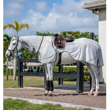 Couvre-reins Horseware anti-mouches Fluo Amigo Flyrider 0g Argent / gris titanium / argent