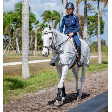 Couvre-reins Horseware anti-mouches Fluo Amigo Flyrider 0g Argent / gris titanium / argent