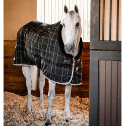Couverture d'écurie Horseware Rhino Original Vari-Layer 250g Noir / carreaux blanc gris