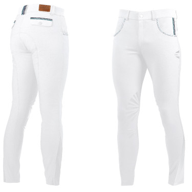 Pantalon Flags & Cup Gimo homme Blanc Pantalon Flags & Cup Gimo homme Blanc