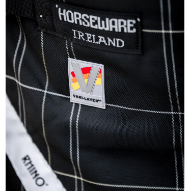 Couverture Horseware Rhino Wug Vari-Layer 450g 1000D Noir / carreaux blanc gris
