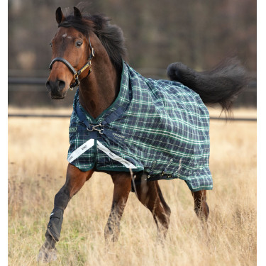 Couverture Horseware Rhino Wug 100g 1000D Vert à carreaux / marine Couverture Horseware Rhino Wug 100g 1000D Vert à carreaux / marine