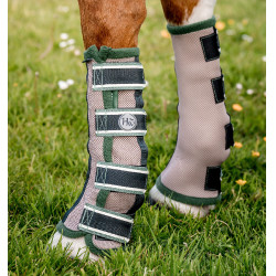 Guêtres anti-mouches Horseware Beige / vert Guêtres anti-mouches Horseware Beige / vert