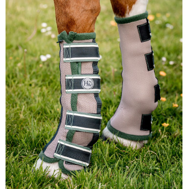 Guêtres anti-mouches Horseware Beige / vert Guêtres anti-mouches Horseware Beige / vert