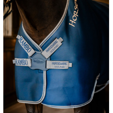Droogdeken Horseware Rambo Airmax Cooler Disc Marine / onweer / zilvergrijs Marineblauw