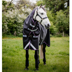 Horseware Rambo Supreme Turnout Vari-layer 1680D 250g deken Marine / bordeaux Blauw