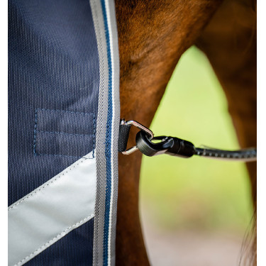 Couverture Horseware Rambo Supreme 1000D Turnout 50g Marine / orage / gris argent Bleu marine