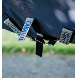 Couverture Horseware Rambo Supreme 1680D Turnout 0g Marine / orage / gris argent Bleu marine