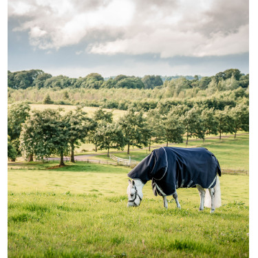Couverture Horseware Rambo Supreme 1680D Turnout 0g Marine / orage / gris argent Bleu marine