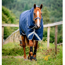 Couverture Horseware Amigo® Bravo 12 Plus 250g 1200D Marine / gris titanium / argent Bleu marine