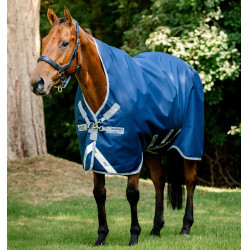 Couverture Horseware High Neck Amigo® Bravo 12 Original 250g 1200D Marine / gris titanium / argent Bleu marine