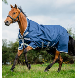 Couverture Horseware High Neck Amigo® Bravo 12 Original 250g 1200D Marine / gris titanium / argent Bleu marine