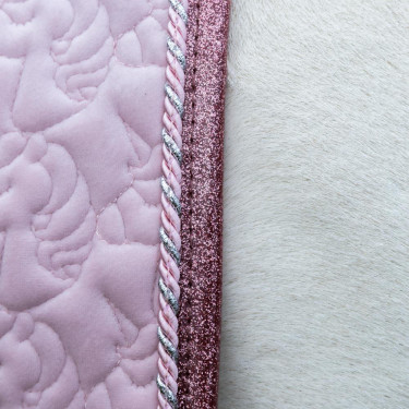 Tapis de selle Kentucky Tête de Licorne Pailleté Rose pâle Tapis de selle Kentucky Tête de Licorne Pailleté Rose pâle