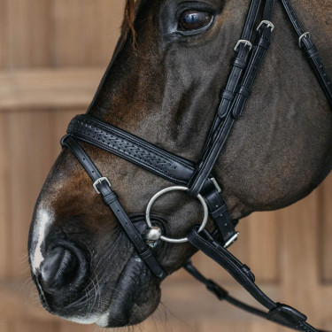 Muserolle combinée d’équitation tressée Dy’on, pull back Muserolle combinée d’équitation tressée Dy’on, pull back