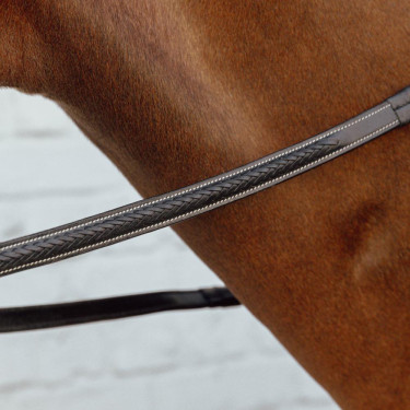 Rênes équitation Dy'on caoutchouc avec arrêtoirs
